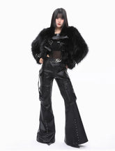Luxe Vegan Leather Wide-Leg Trousers